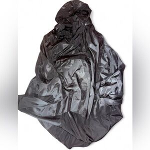 Women's Black PUFFA rain festival poncho UK 12, US 8